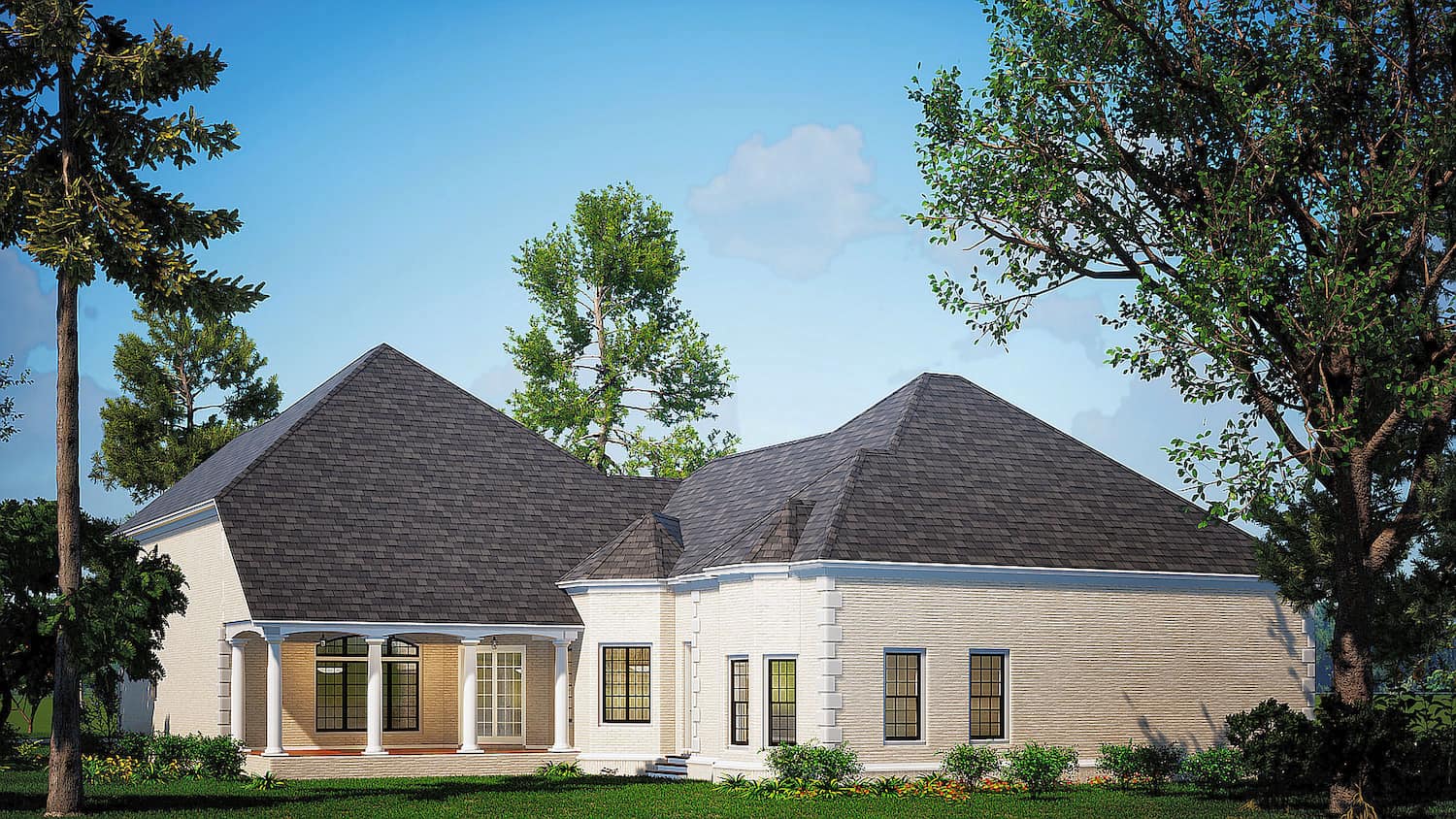 Rear View of this 4-Bedroom, 5009 Sq Ft Plan - 153-1612