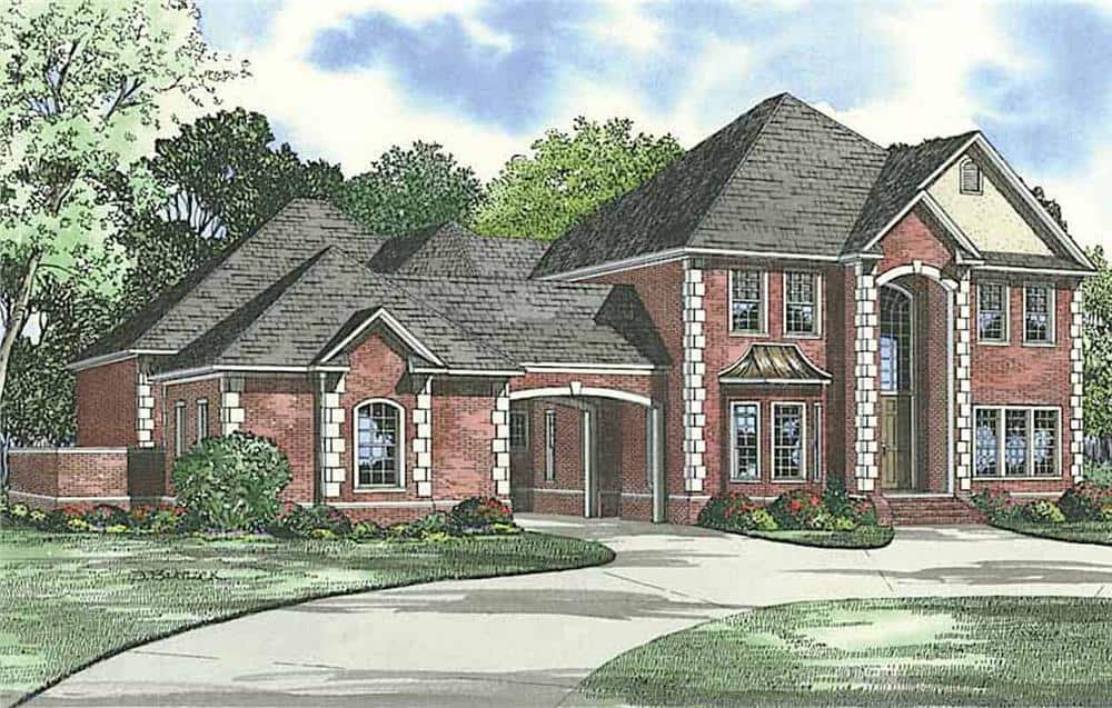 Front View of this 4-Bedroom, 5009 Sq Ft Plan - 153-1612