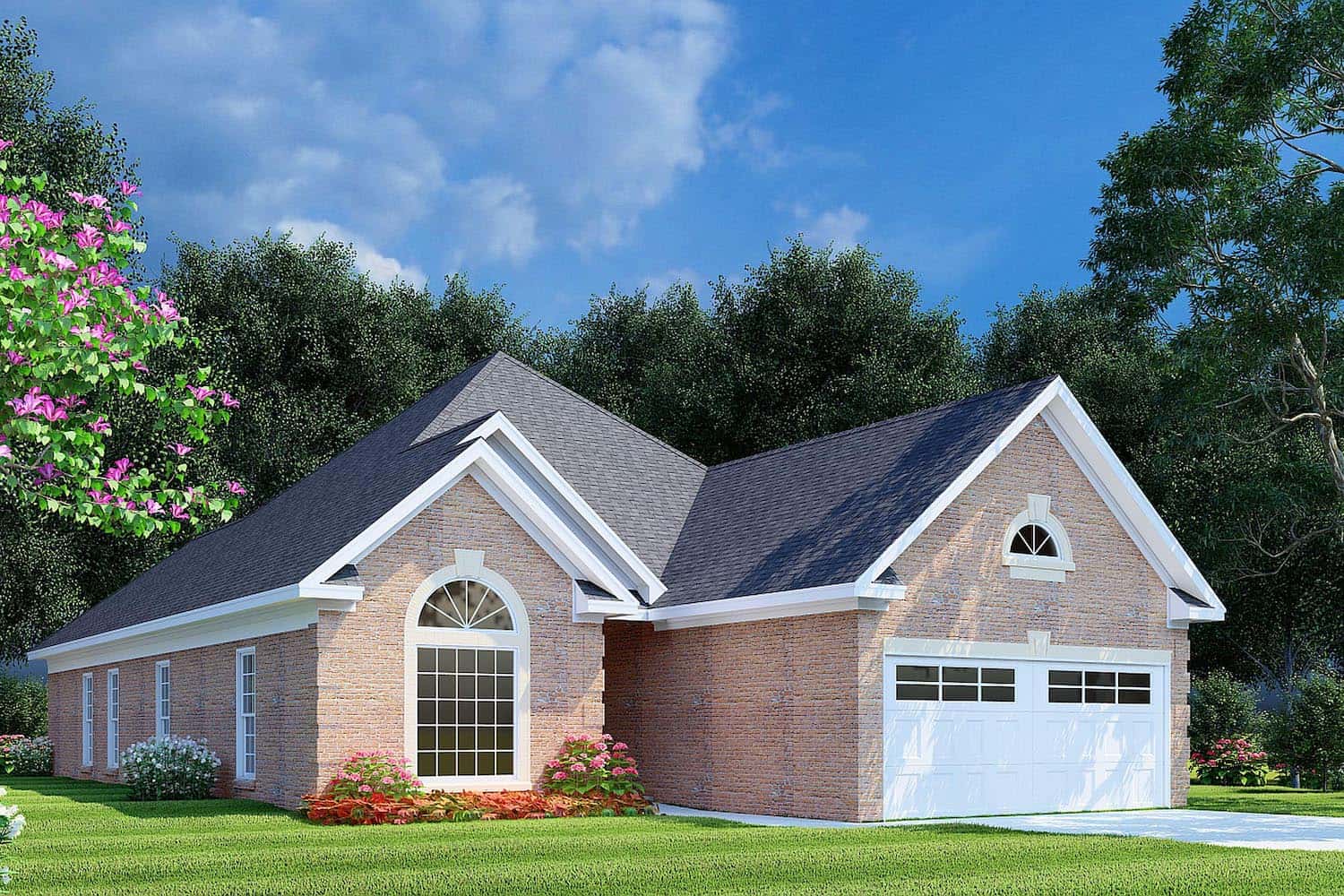 Left Side View of this 3-Bedroom, 1608 Sq Ft Plan - 153-1614