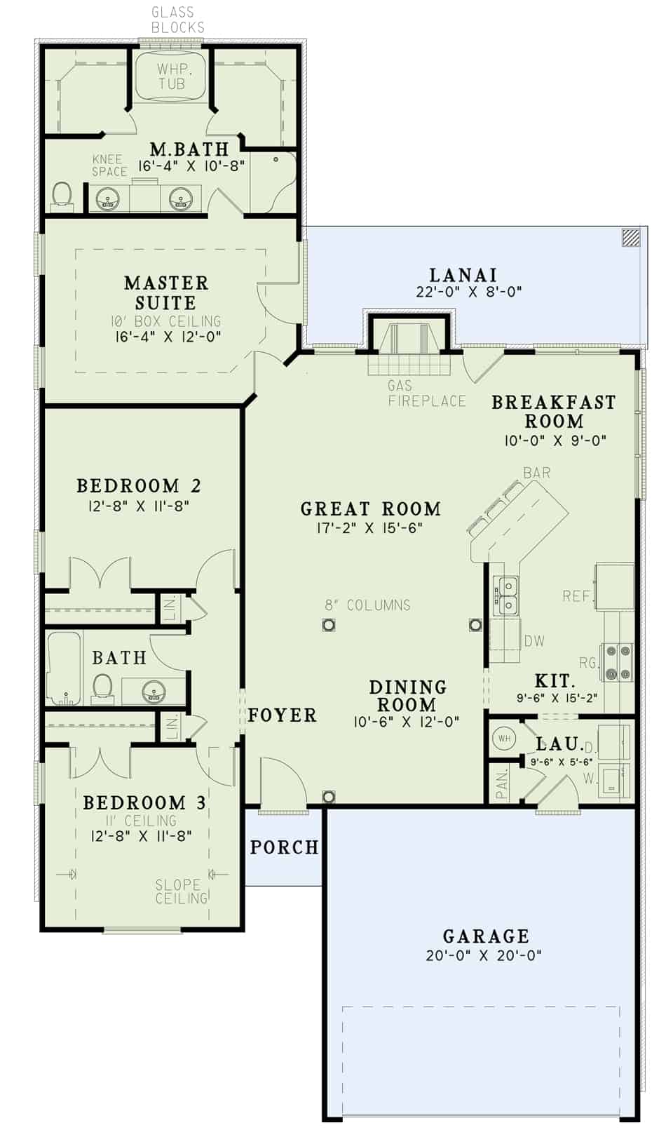 Floor Plan First Story of Traditional Plan #153-1614