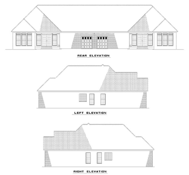 Home Plan Rear Elevation of this 6-Bedroom,1359 Sq Ft Plan -153-1622