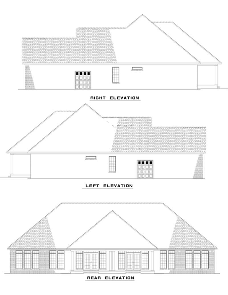 Home Plan Rear Elevation of this 6-Bedroom,1487 Sq Ft Plan -153-1623