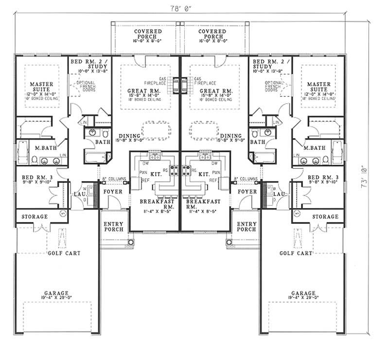 Floor Plan First Story of Country Plan #153-1623