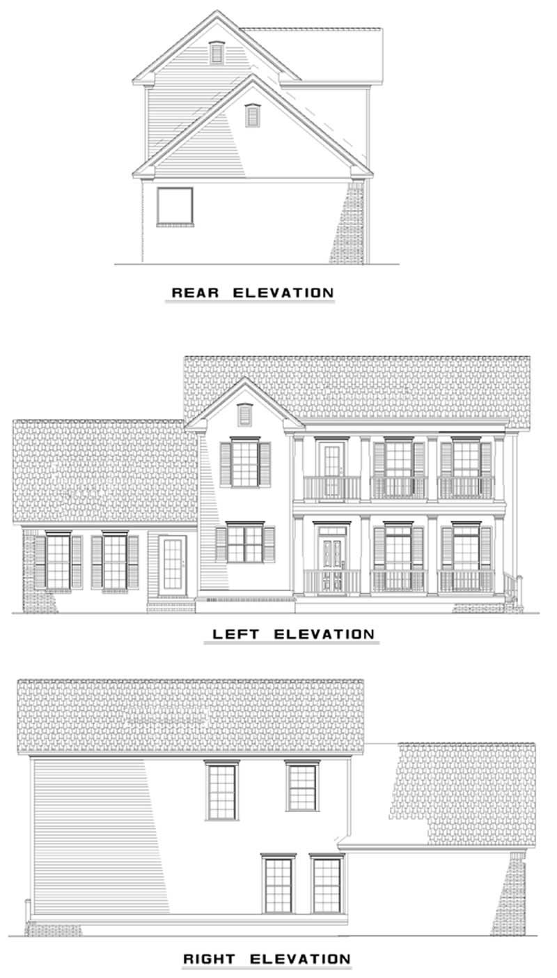Home Plan Rear Elevation of this 4-Bedroom,1701 Sq Ft Plan -153-1625