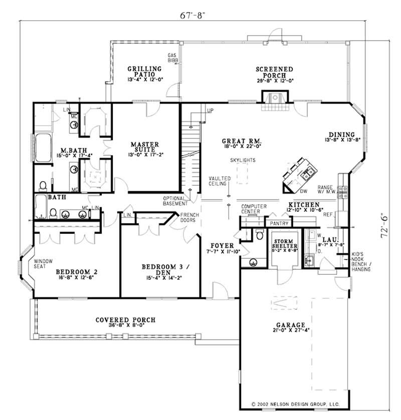 Floor Plan First Story of Country Plan #153-1639