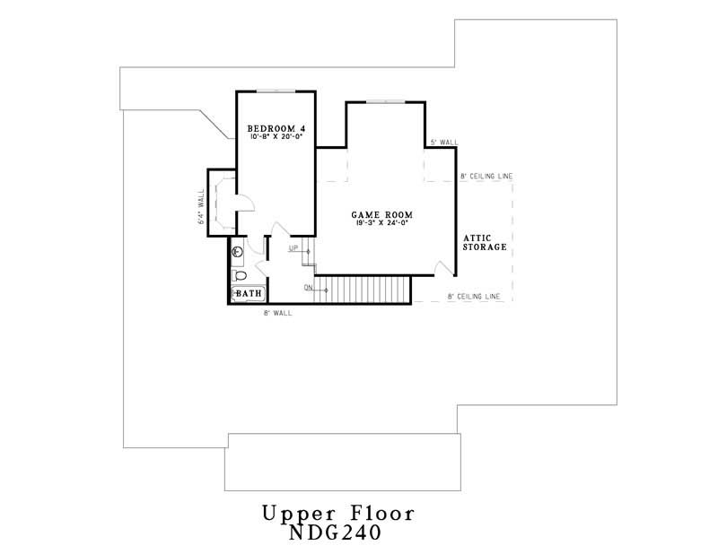 Floor Plan First Story of Country Plan #153-1640