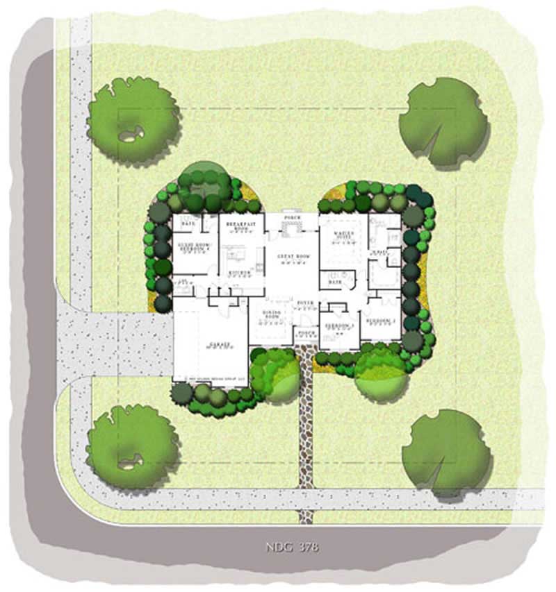 Aerial View of this 4-Bedroom, 1989 Sq Ft Plan - 153-1645