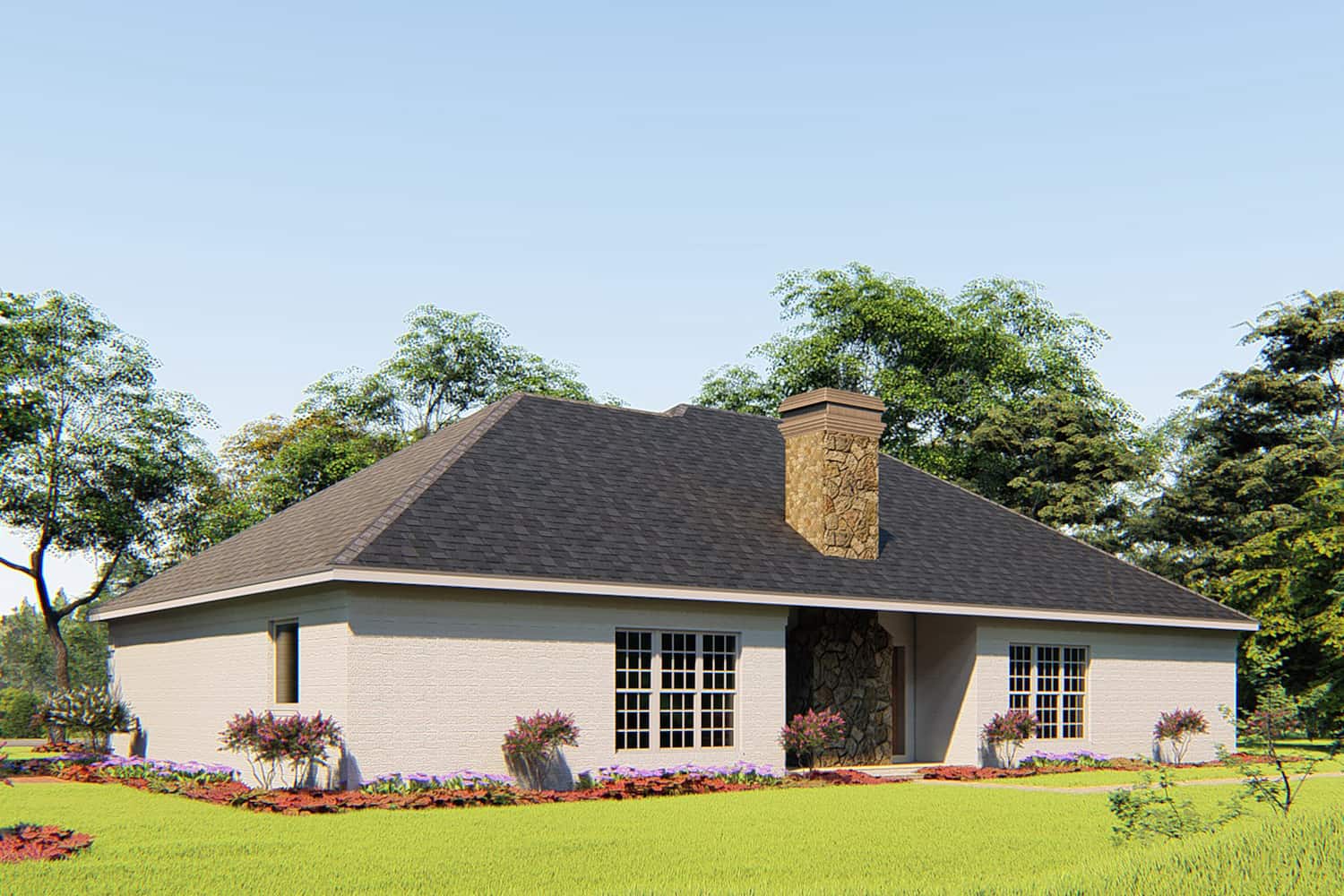 Rear View of this 4-Bedroom, 1989 Sq Ft Plan - 153-1645