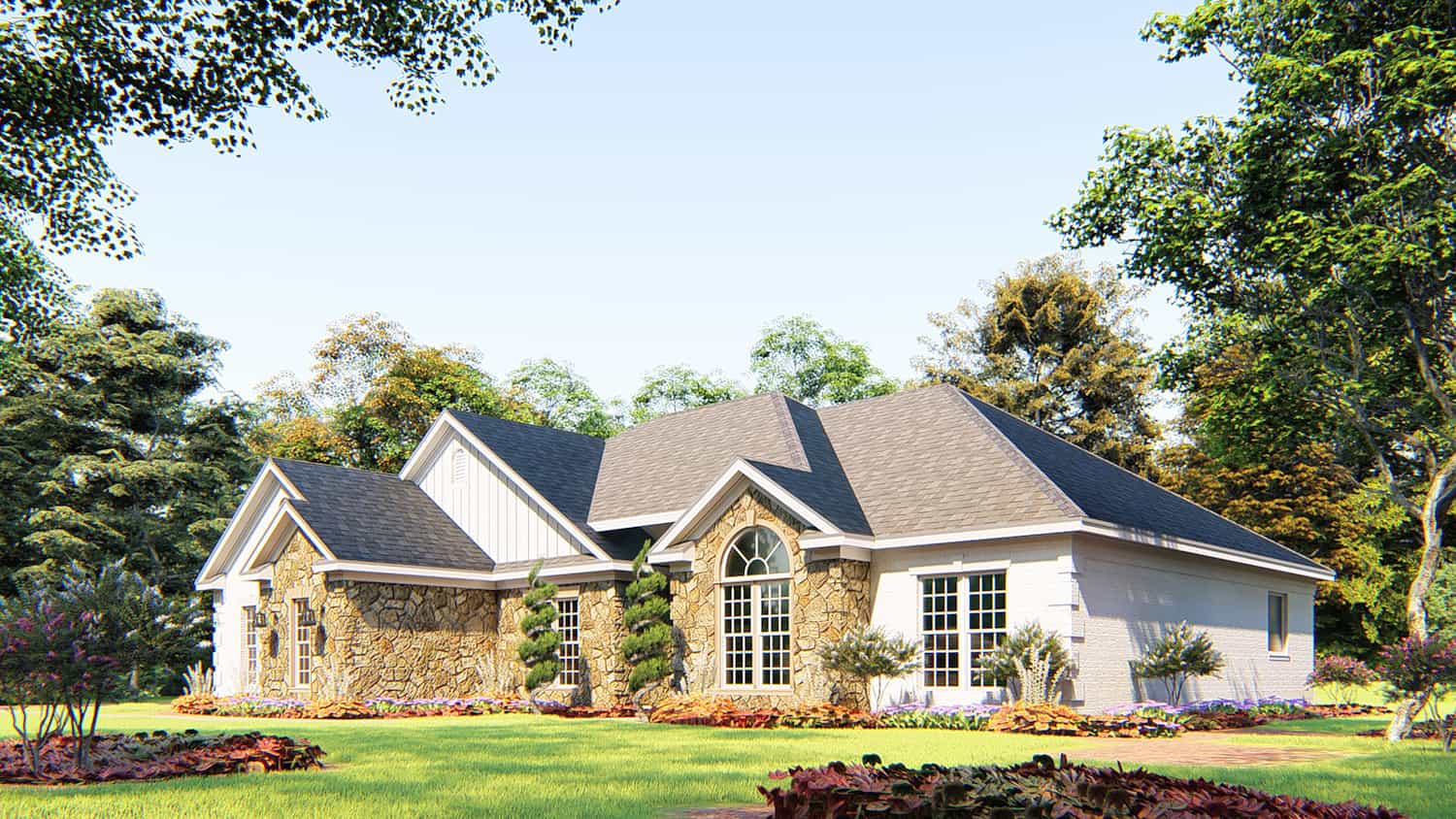 Right Side View of this 4-Bedroom, 1989 Sq Ft Plan - 153-1645