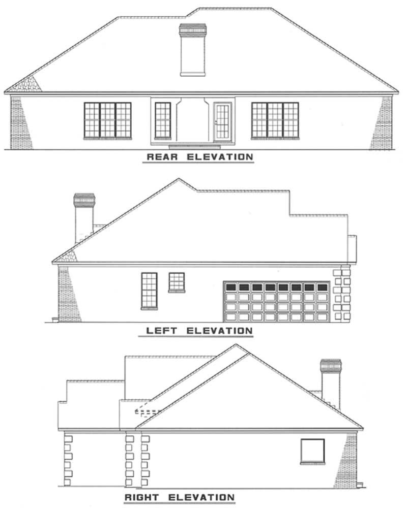 Home Plan Rear Elevation of this 4-Bedroom,1989 Sq Ft Plan -153-1645