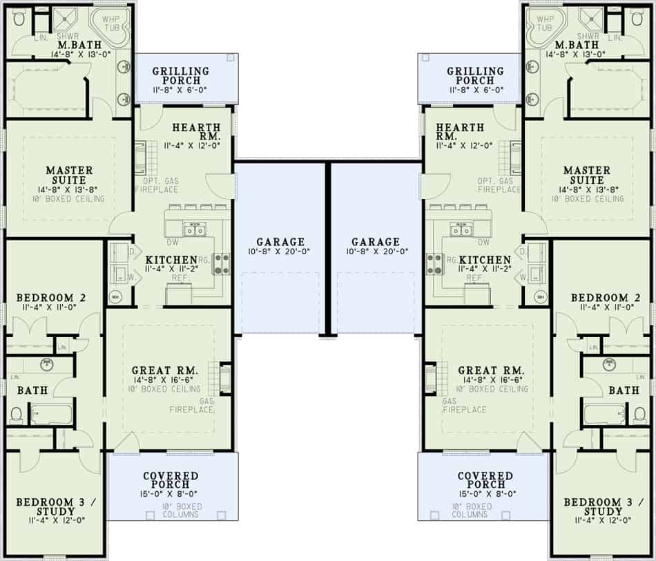 Floor Plan First Story of Multi-Unit Plan #153-1646