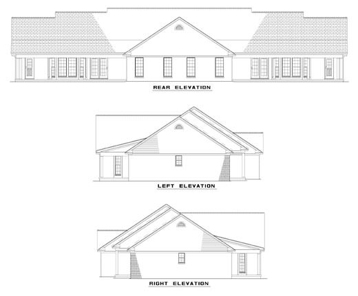 Home Plan Rear Elevation of this 6-Bedroom,1525 Sq Ft Plan -153-1647