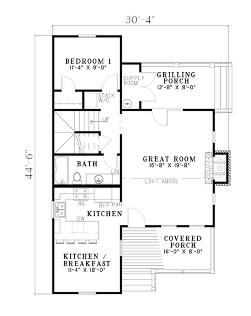Floor Plan First Story of Country Plan #153-1648