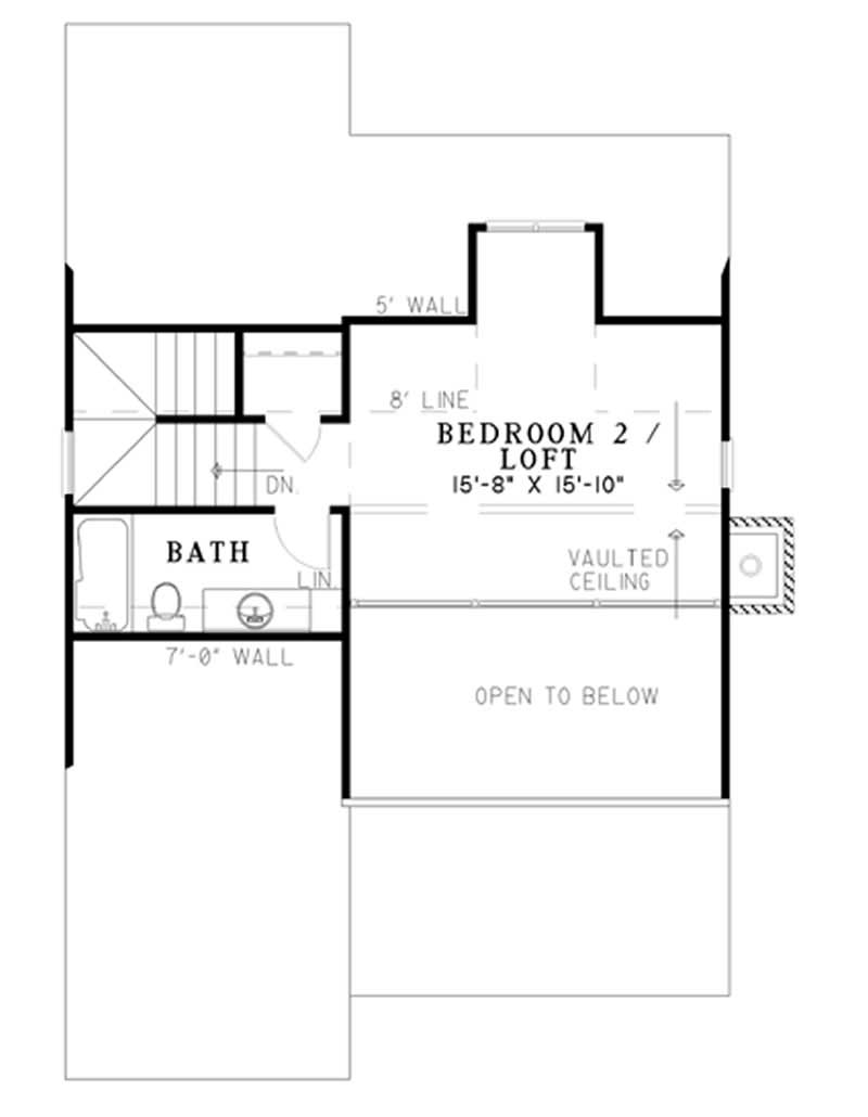 Floor Plan Second Story of Country Plan #153-1648