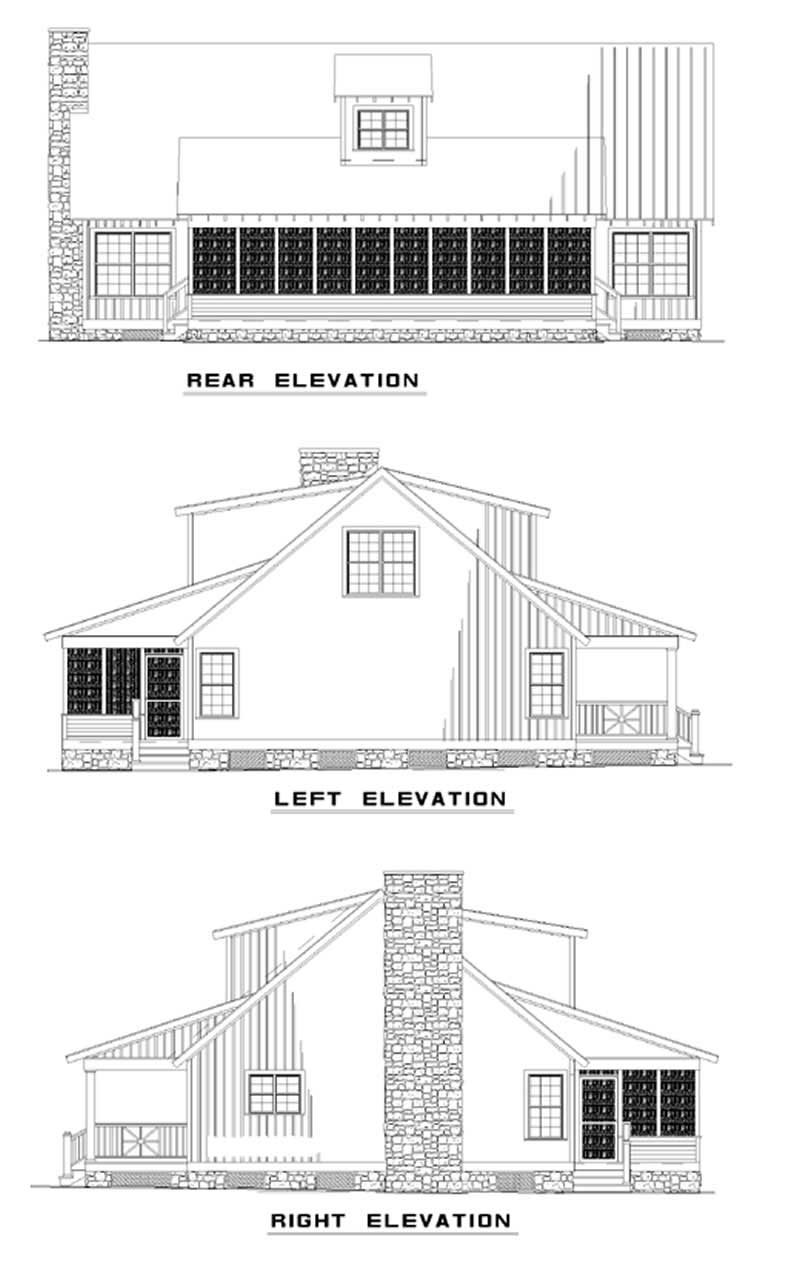 Home Plan Rear Elevation of this 4-Bedroom,1970 Sq Ft Plan -153-1650
