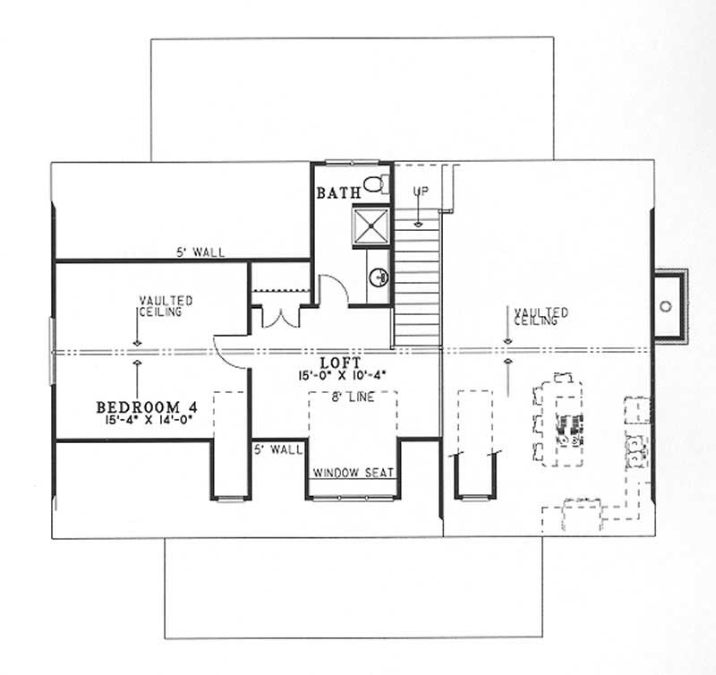 Floor Plan Second Story of Country Plan #153-1650