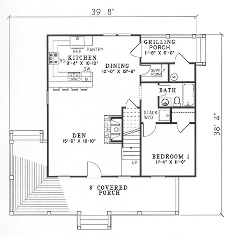 Floor Plan First Story of Country Plan #153-1651