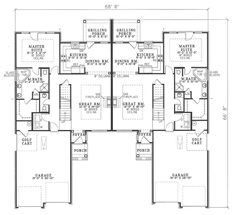 Floor Plan First Story of Multi-Unit Plan #153-1652