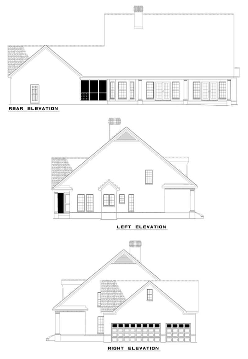 Home Plan Rear Elevation of this 4-Bedroom,2476 Sq Ft Plan -153-1653