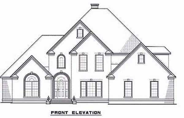 Home Plan Front Elevation of this 3-Bedroom,3593 Sq Ft Plan -153-1654