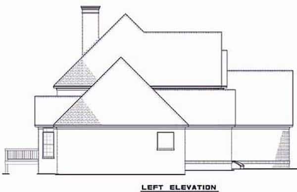 Home Plan Left Elevation of this 3-Bedroom,3593 Sq Ft Plan -153-1654