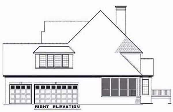 Home Plan Right Elevation of this 3-Bedroom,3593 Sq Ft Plan -153-1654