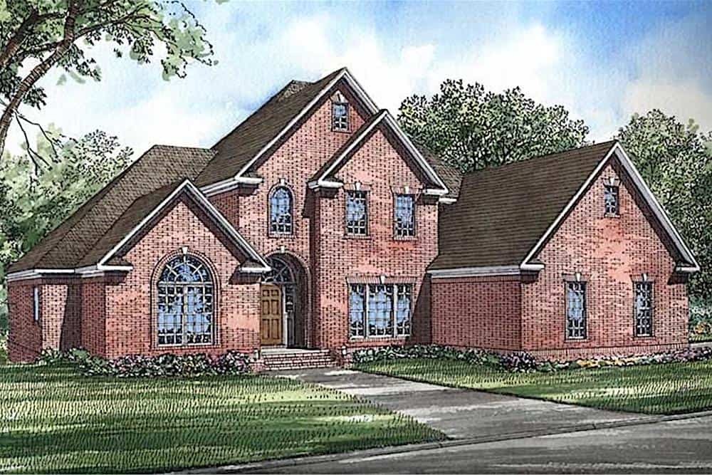 European style house (ThePlanCollection: Plan #153-1654)