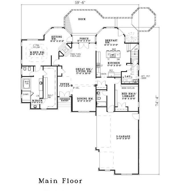 Floor Plan First Story of Luxury Plan #153-1655