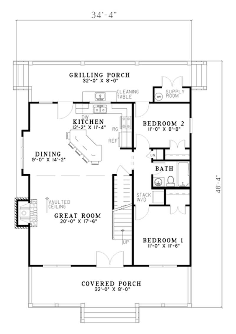 Floor Plan First Story of Country Plan #153-1656