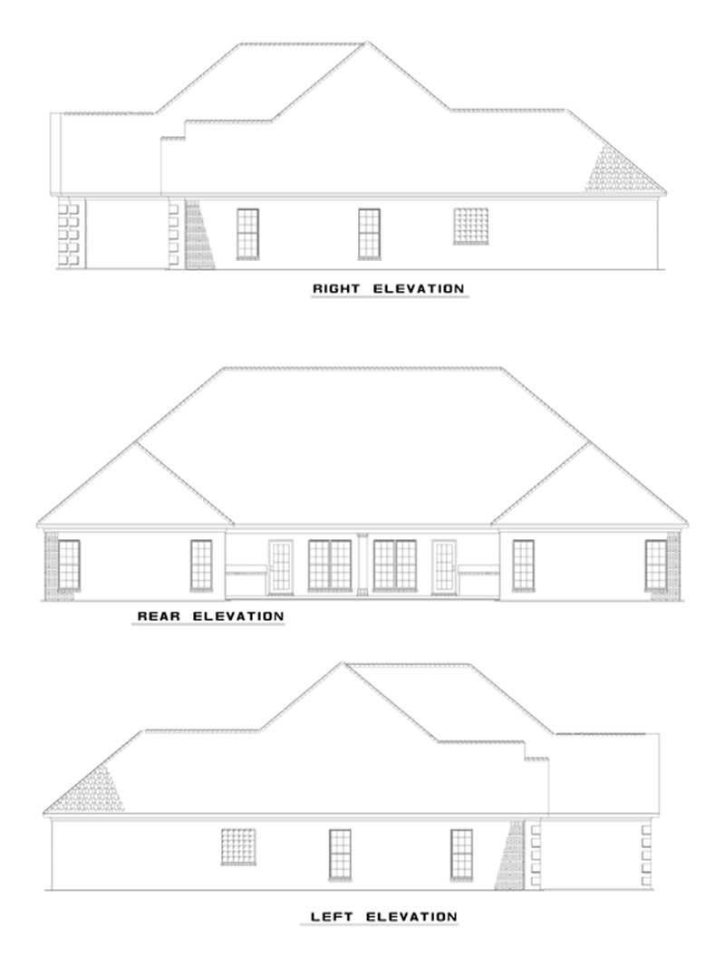 Home Plan Rear Elevation of this 6-Bedroom,1750 Sq Ft Plan -153-1658
