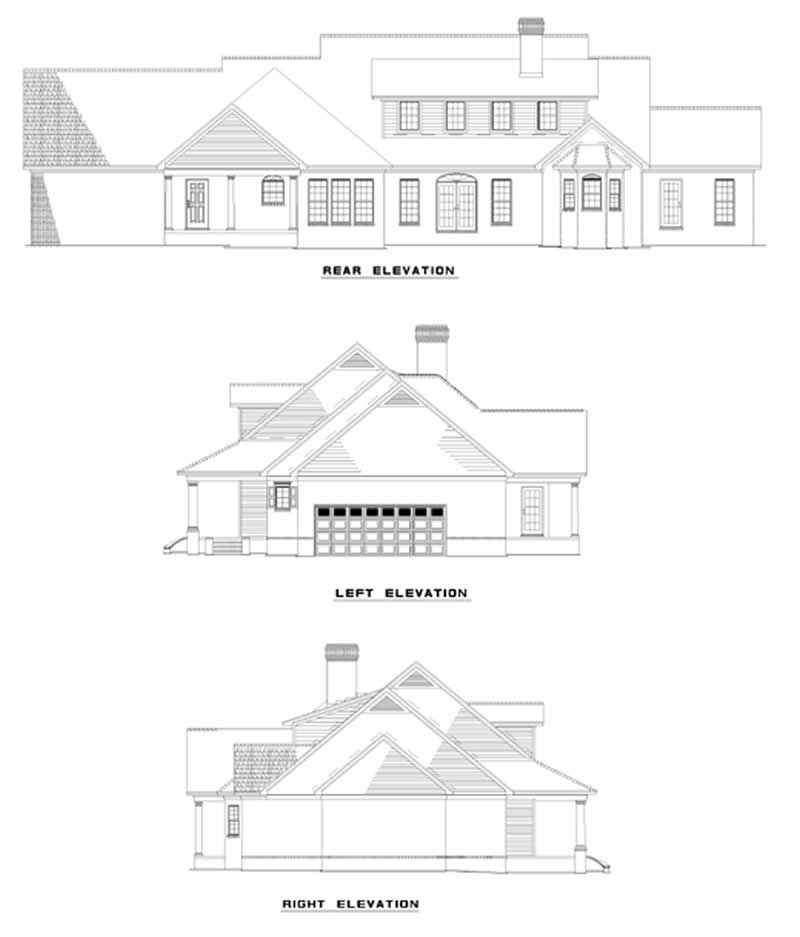 Home Plan Rear Elevation of this 4-Bedroom,3195 Sq Ft Plan -153-1661