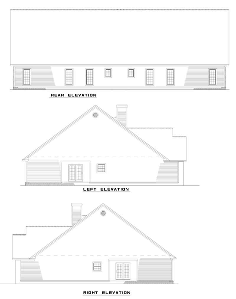 Home Plan Rear Elevation of this 6-Bedroom,2182 Sq Ft Plan -153-1664