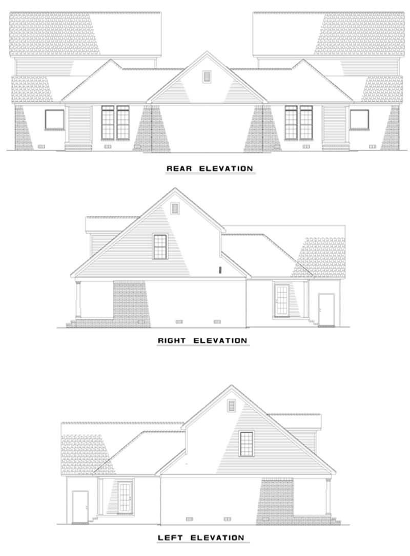 Home Plan Rear Elevation of this 6-Bedroom,1541 Sq Ft Plan -153-1665