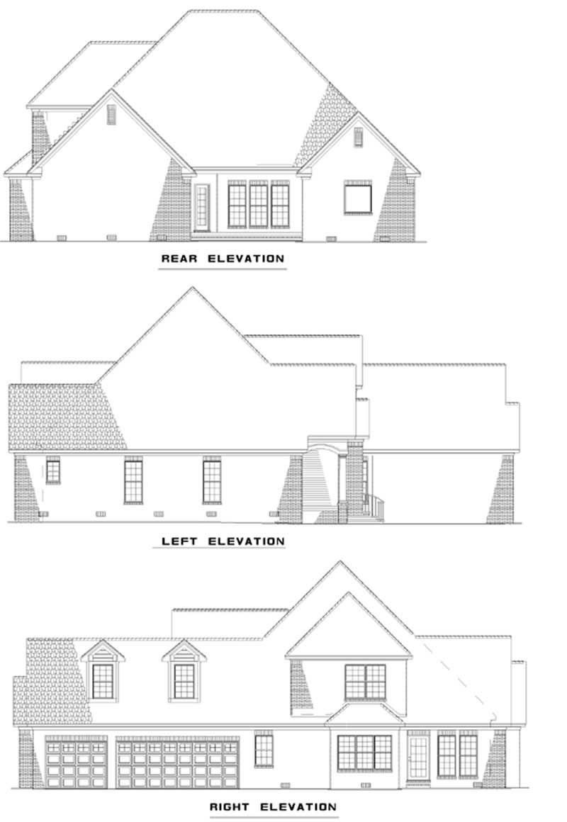 Home Plan Rear Elevation of this 3-Bedroom,2949 Sq Ft Plan -153-1670