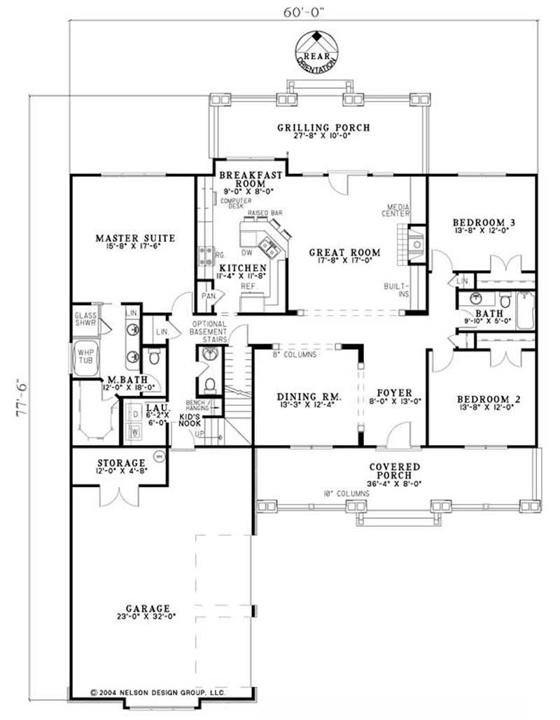 Floor Plan First Story of Contemporary Plan #153-1677