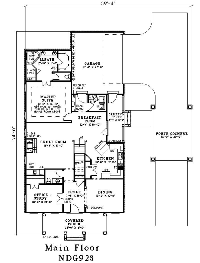 Floor Plan First Story of Contemporary Plan #153-1678