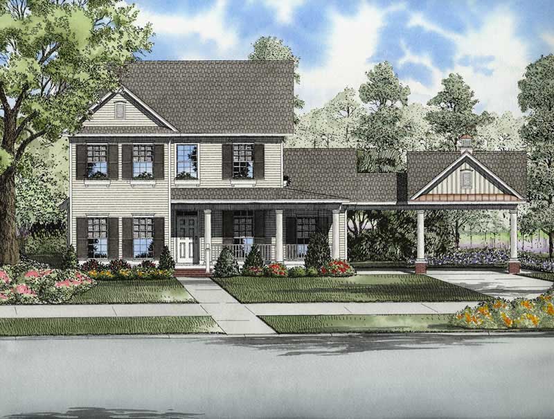 Colonial home (ThePlanCollection: Plan #153-1692)