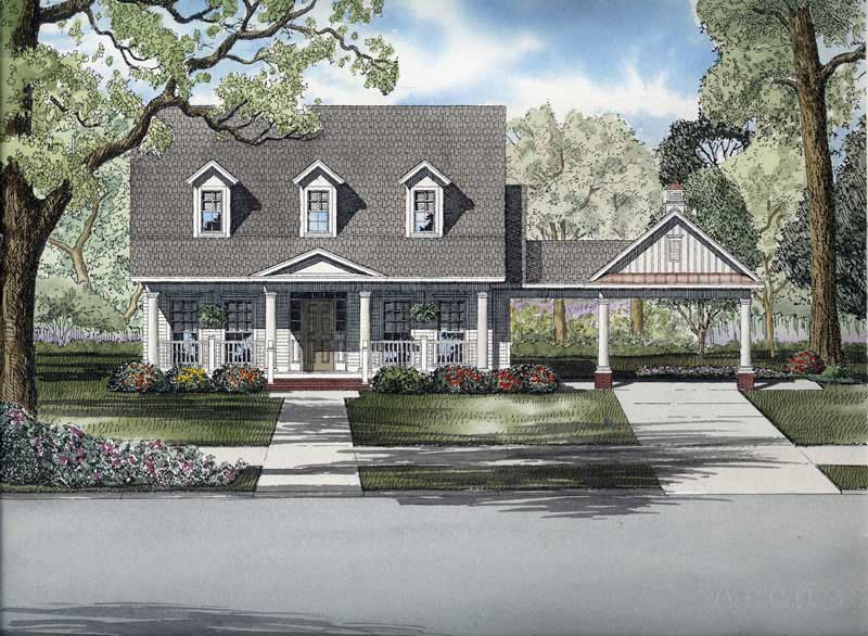 Colonial home (ThePlanCollection: Plan #153-1693)