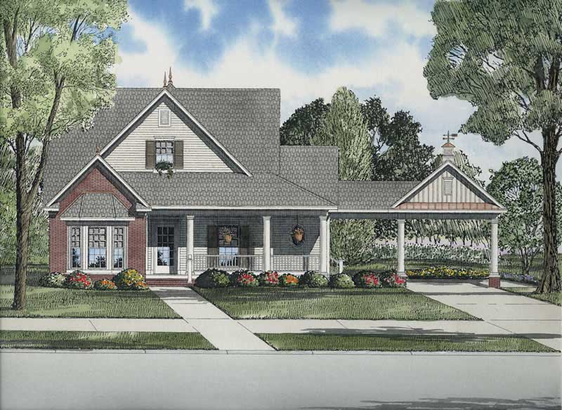 Colonial home (ThePlanCollection: Plan #153-1697)