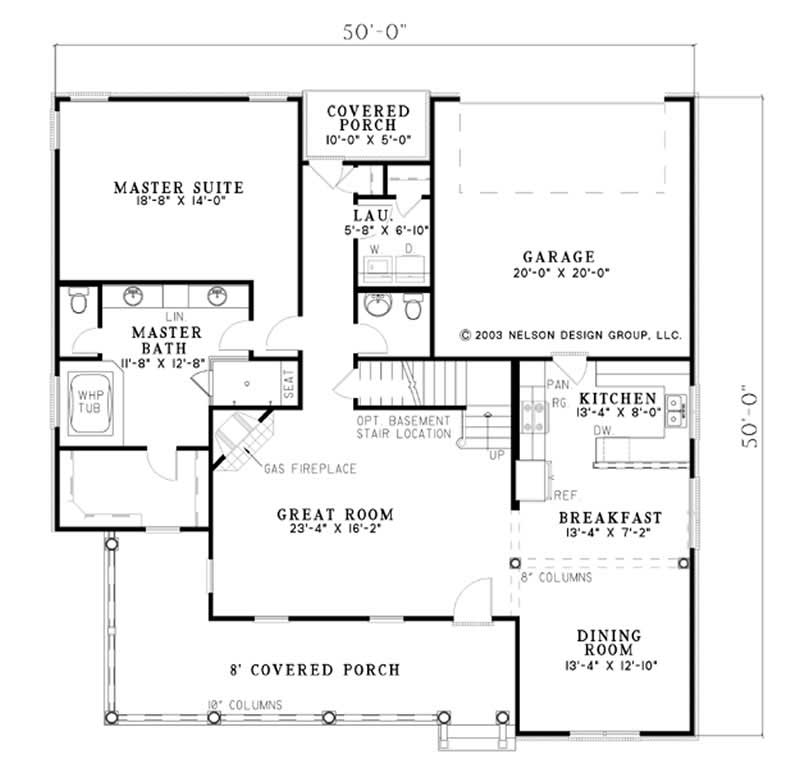 Floor Plan First Story of Country Plan #153-1698
