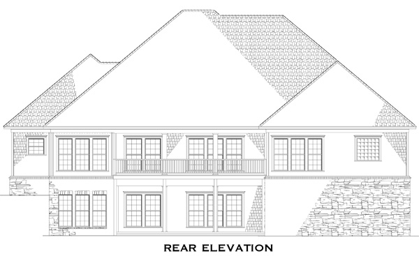 Home Plan Rear Elevation of this 4-Bedroom,2816 Sq Ft Plan -153-1712