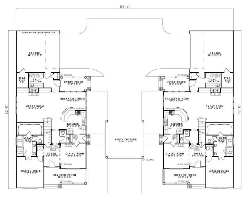 Floor Plan First Story of Country Plan #153-1713
