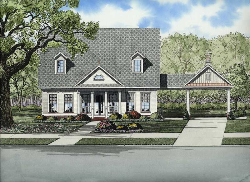 Colonial home (ThePlanCollection: Plan #153-1714)
