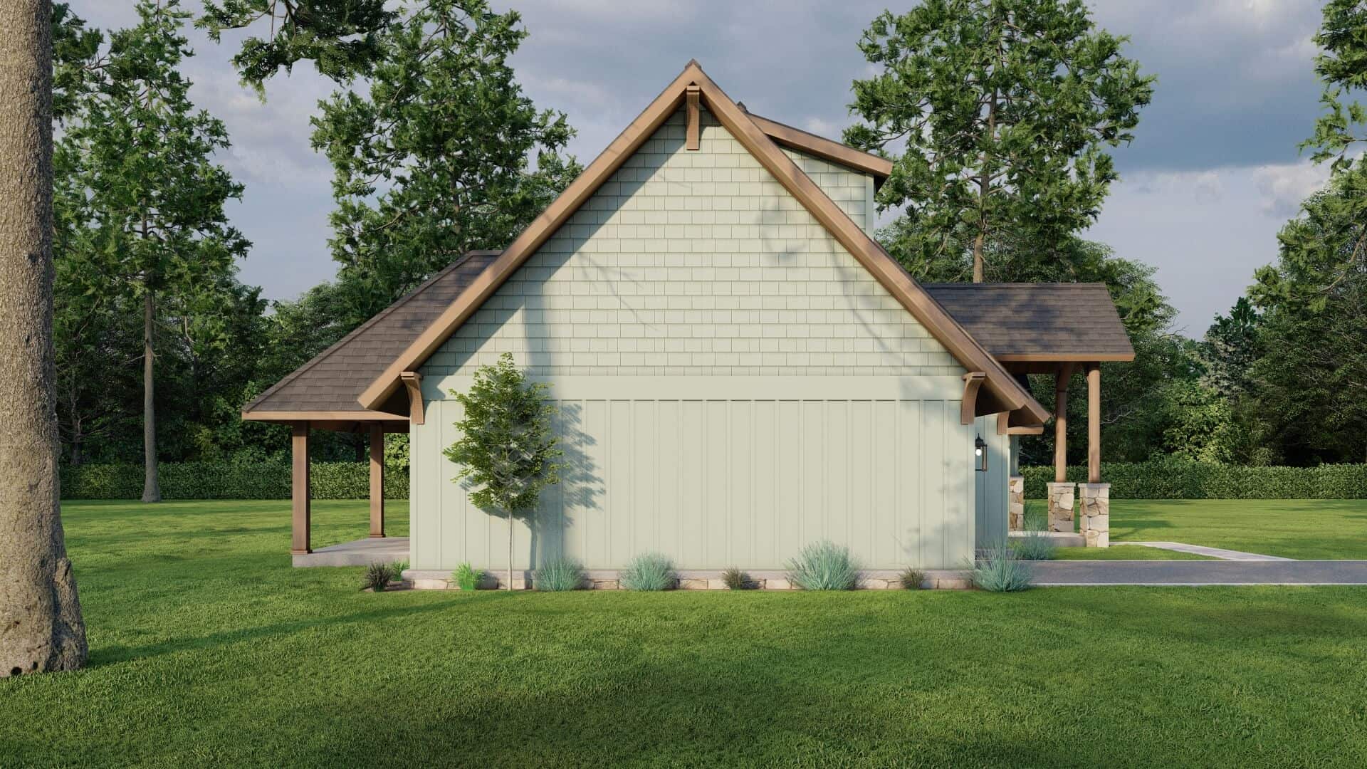 Left Side View of this 3-Bedroom,1212 Sq Ft Plan -153-1718
