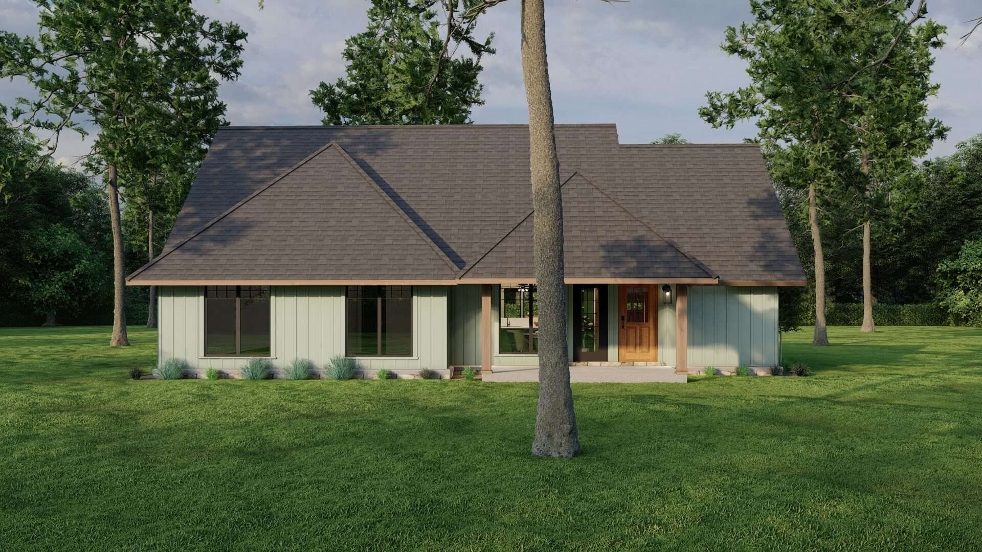 Rear View of this 3-Bedroom,1212 Sq Ft Plan -153-1718