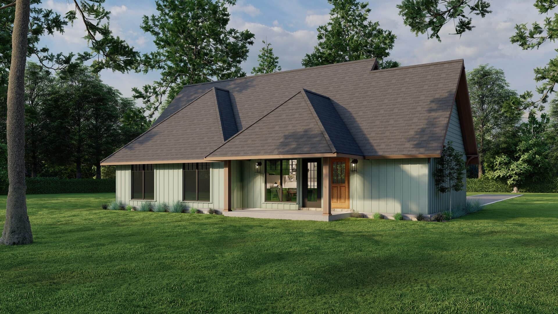 Rear View of this 3-Bedroom,1212 Sq Ft Plan -153-1718