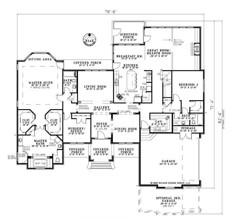Floor Plan First Story of European Plan #153-1719