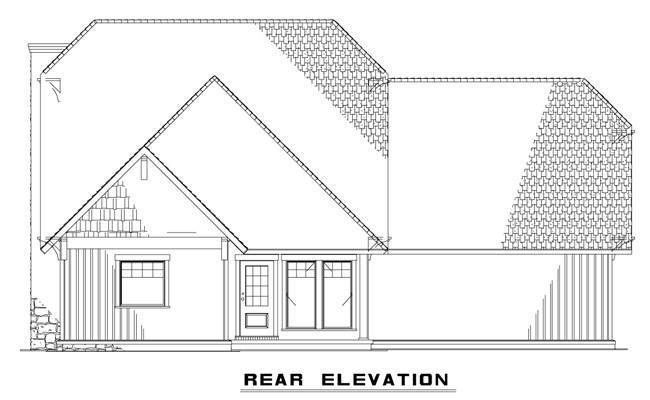 Home Plan Rear Elevation of this 3-Bedroom,1952 Sq Ft Plan -153-1720