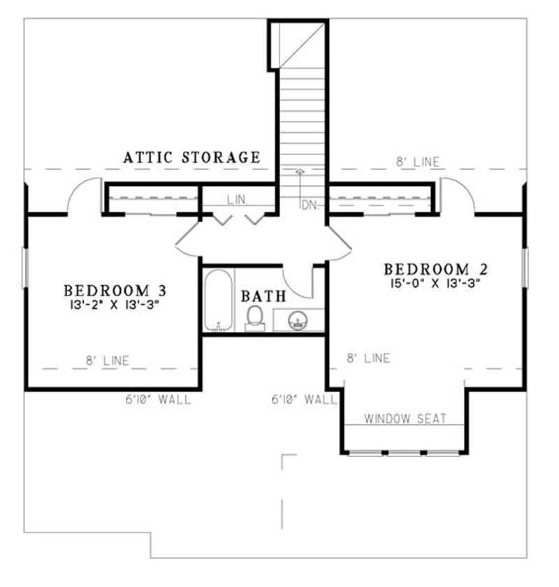 Floor Plan Second Story of Vacation Homes Plan #153-1723