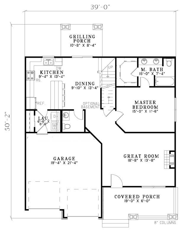 Floor Plan First Story of Vacation Homes Plan #153-1723